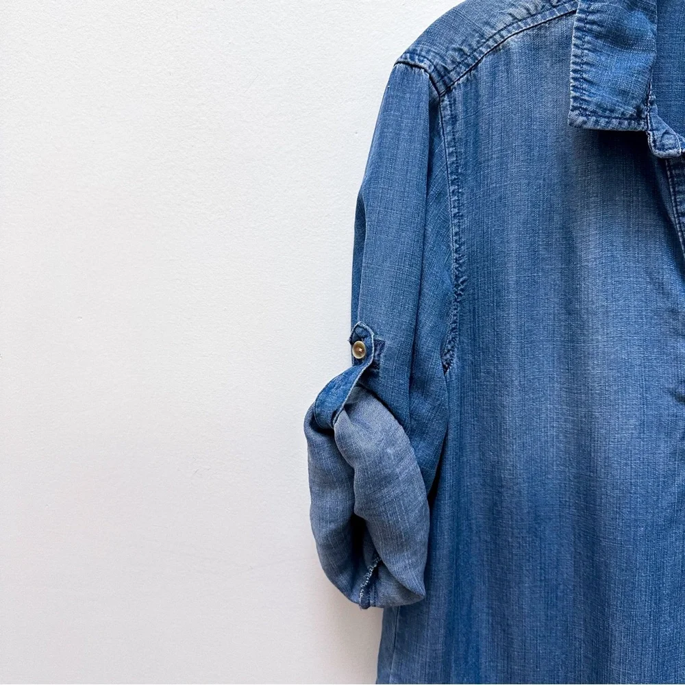 Anthropologie Cloth & Stone Tencel Chambray Dress - Picture 4 of 9